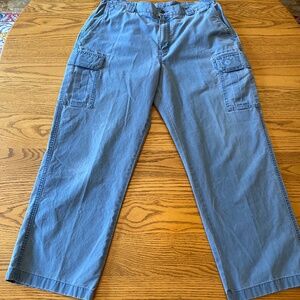 L.L. Bean Men's 36 Comfort Waist Cargo Pants Blue 100% Cotton -EUC!